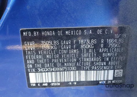 2019 Honda Fit Sport z USA, uszkodzony, nr VIN 3HGGK5H6XKM751090